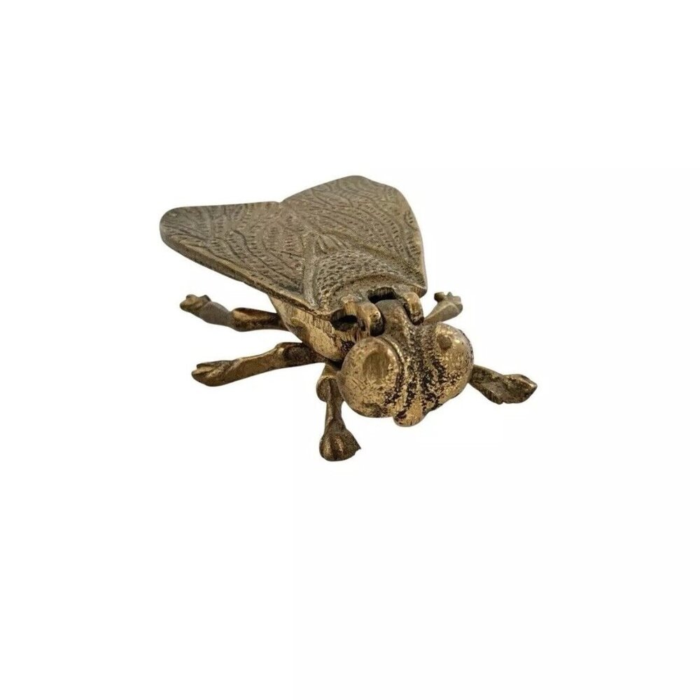 Fly Trinket Box Vintage Brass Unique Figurine Decor Gift